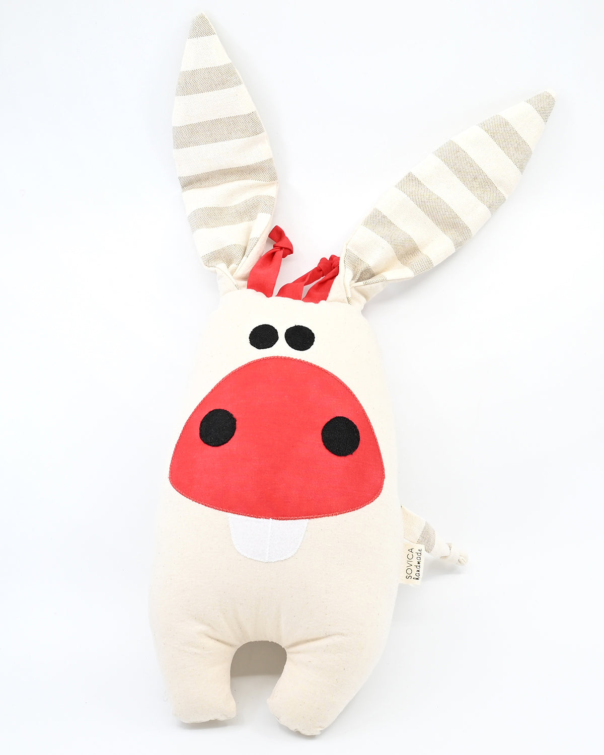 Sovica donkey soft toy made from cotton fabric, suitable for babies and children