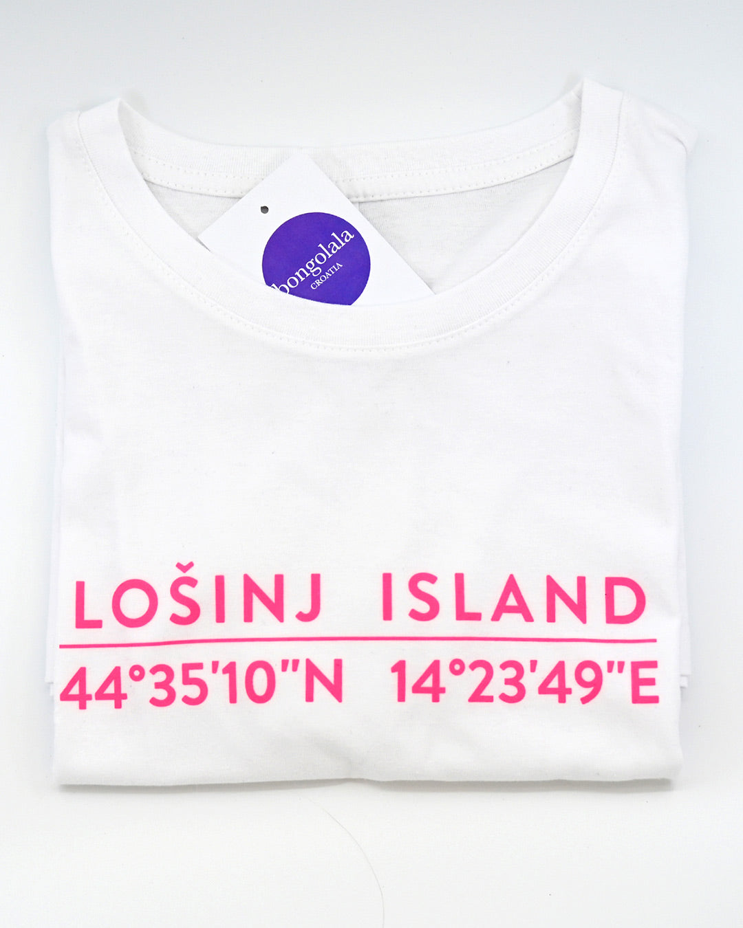 Losinj Island Ladies T-shirt White and Pink