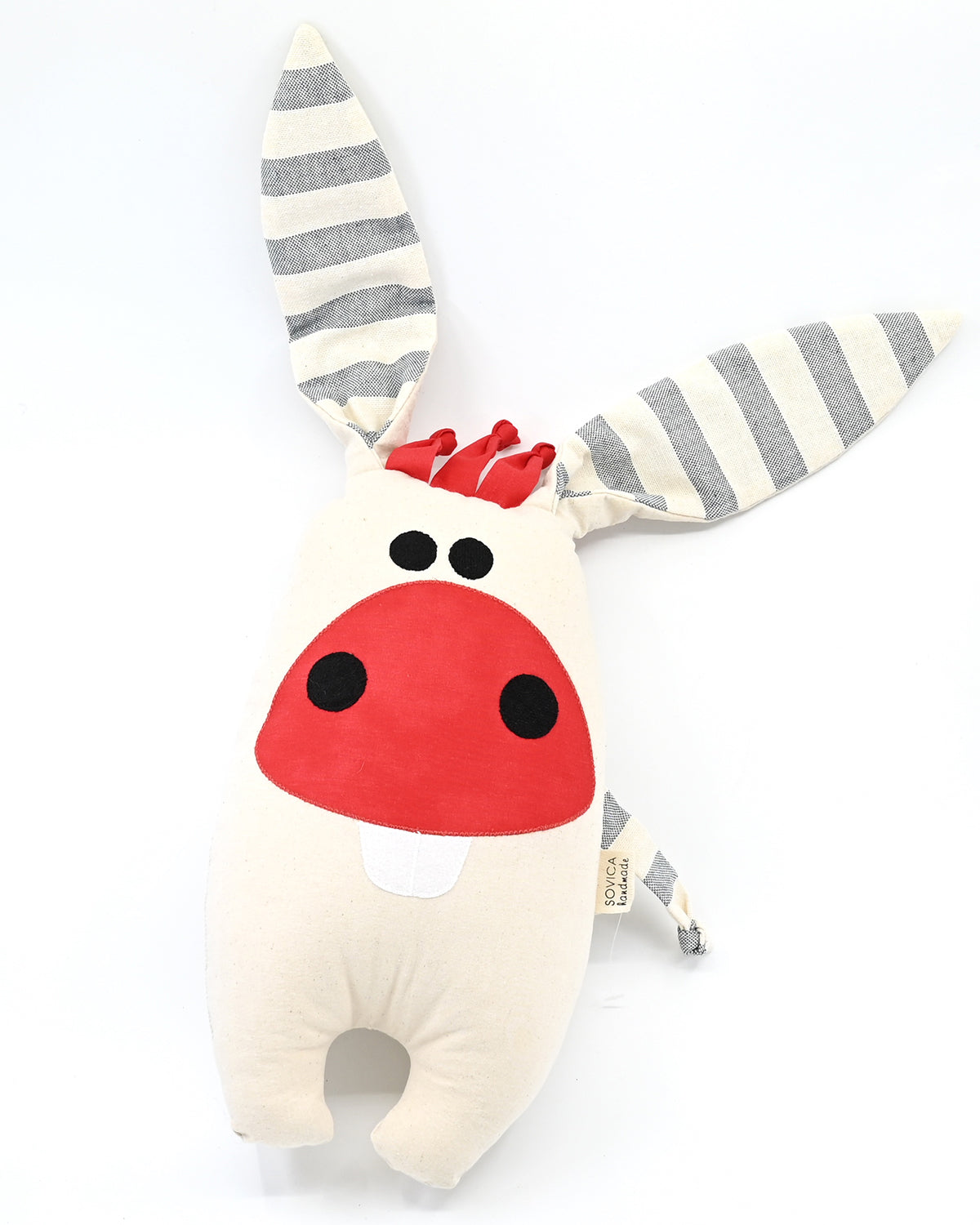 Sovica donkey soft toy made from cotton fabric, suitable for babies and children